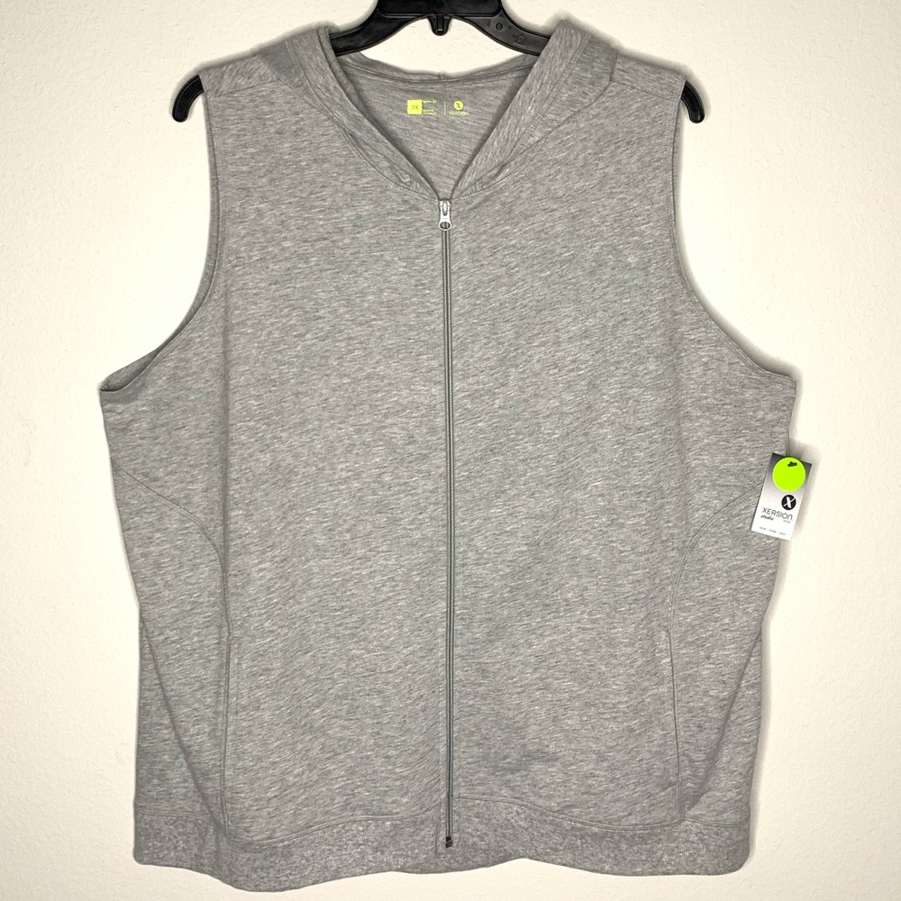 Xersion sleeveless lightweight heather hoodie 3X